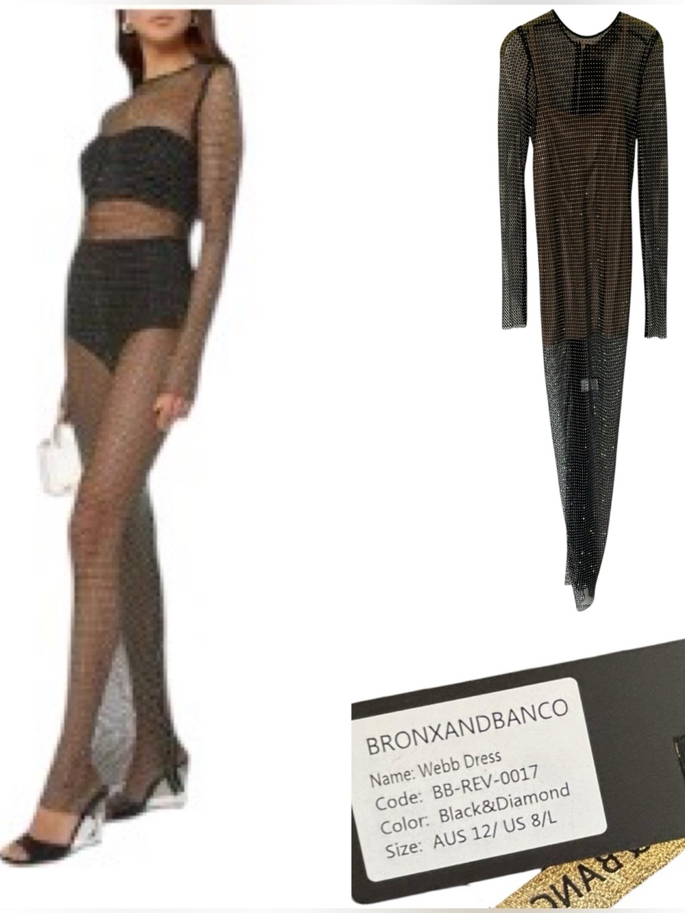 Bronx and Banco Webb Crystal Mesh Dress